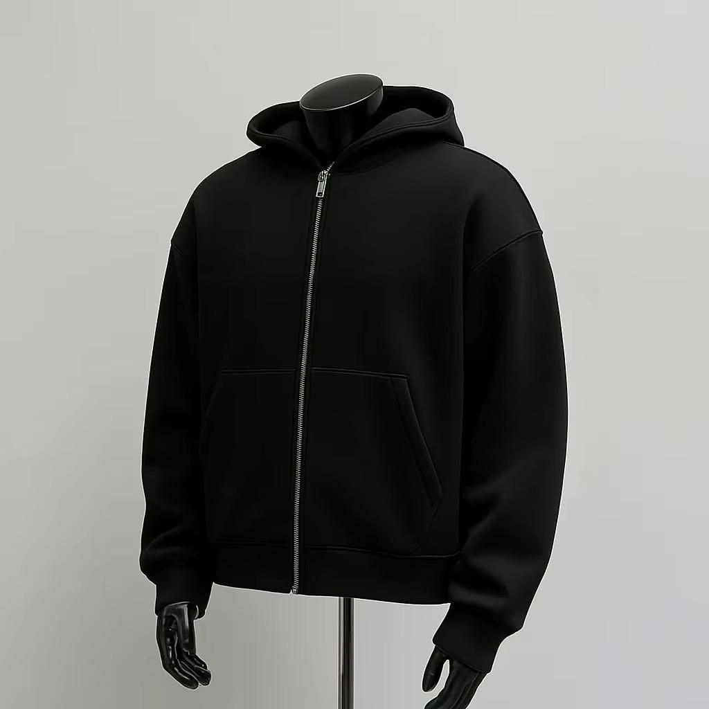 ππ Men's Solid Custom Backpack Zip Up Hoodie