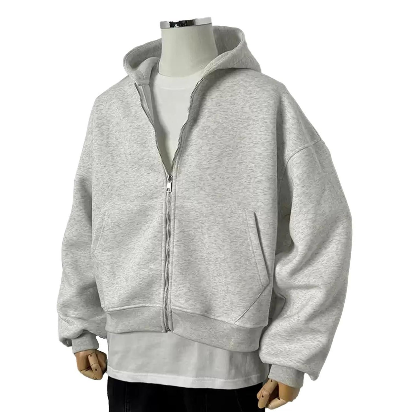 ππ Men's Solid Custom Backpack Zip Up Hoodie