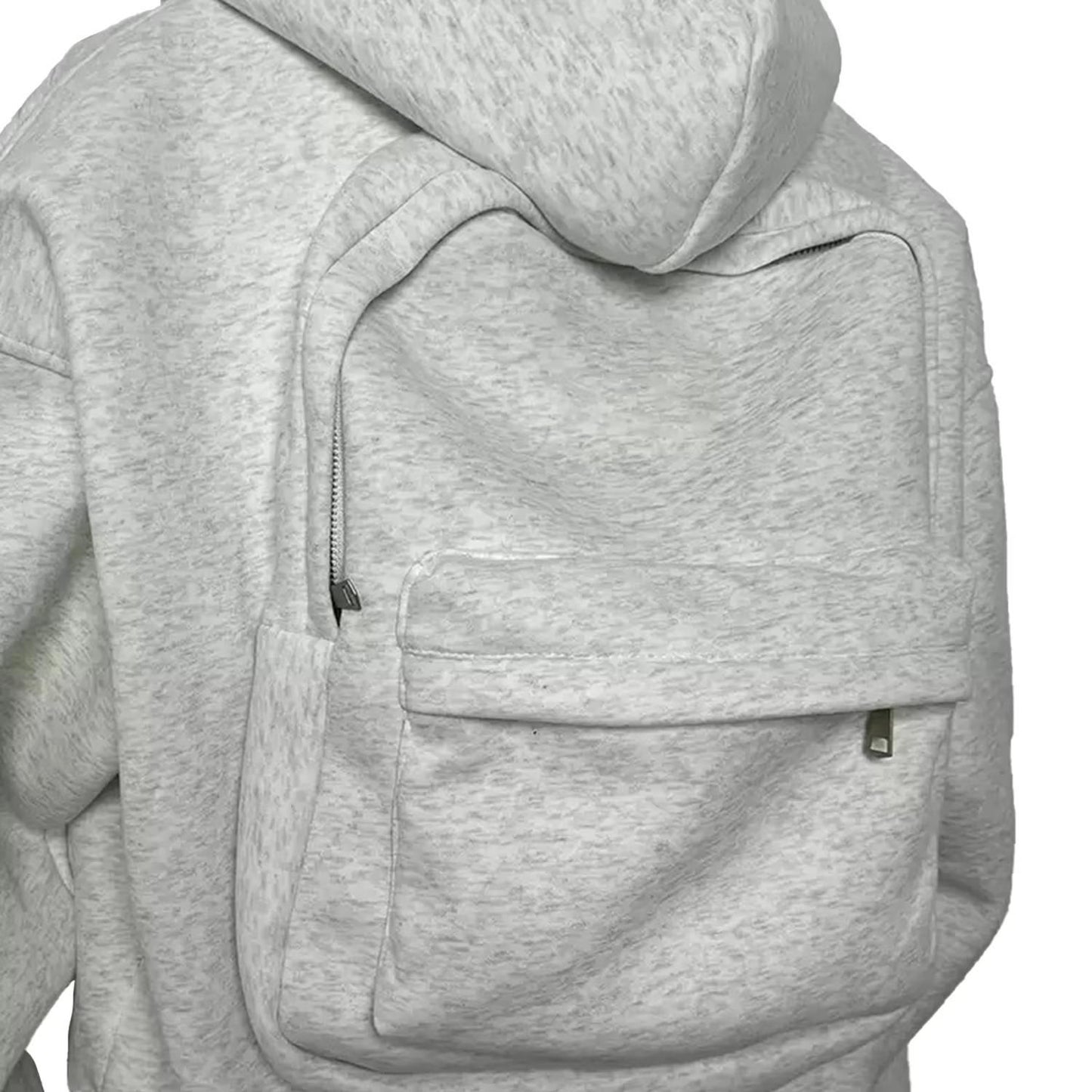 ππ Men's Solid Custom Backpack Zip Up Hoodie