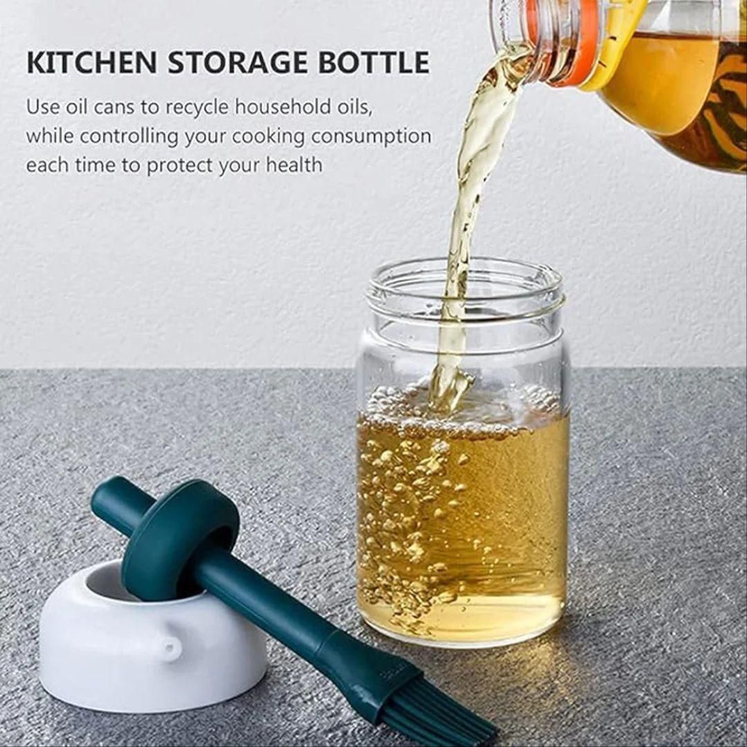 Old 🛒 Plastic 2-in-1 Oil Dispenser with Silicone Brush – Perfect for Cooking & Baking